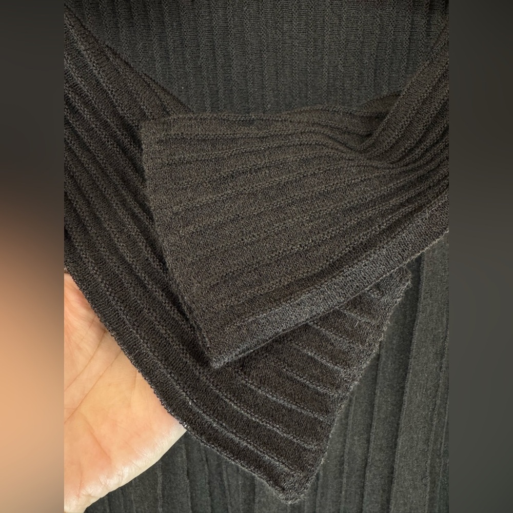 Eileen Fisher Wool Scoopneck Pleated Ribbed Knit Dress – Fit & Flare Size Small - Picture 8 of 13